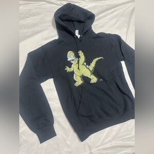 New small black Simpsons homer hoodie pullover sweater t shirt retro y2k unisex